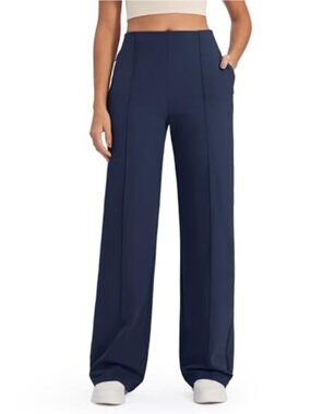 Wide Leg Yoga Pants with Pockets Stretchy High Rise